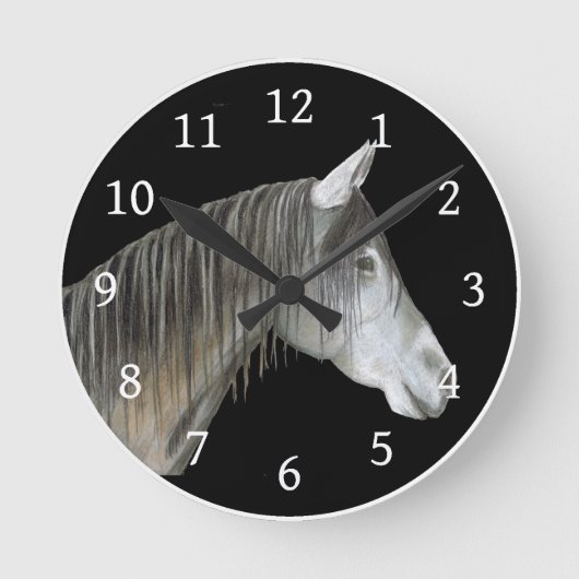 Horloge Ronde Cheval gris (Recto)
