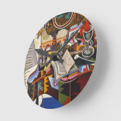 Horloge Ronde Cheval Pipe Fleur rouge par Joan Miro (Angle)