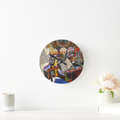 Horloge Ronde Cheval Pipe Fleur rouge par Joan Miro (Maison)