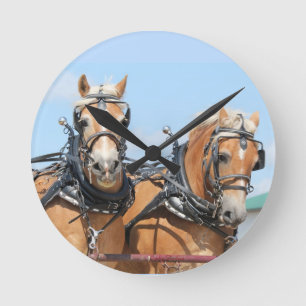 Horloge Ronde Chevaux belges