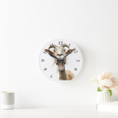 Horloge Ronde Chèvre fantaisiste (Maison)