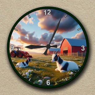 Horloge Ronde Chèvres domestiques personnalisables