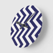 Horloge Ronde Chevron bleu (Angle)