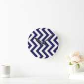 Horloge Ronde Chevron bleu (Maison)