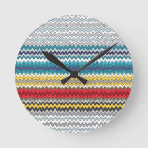 Horloge Ronde chevron cosmique