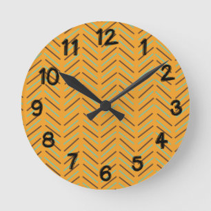 Horloge Ronde Chevron des années 1970