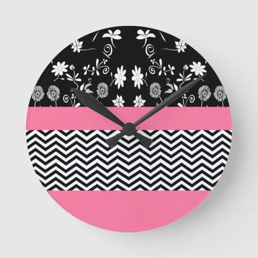 Horloge Ronde chevron rose (Recto)