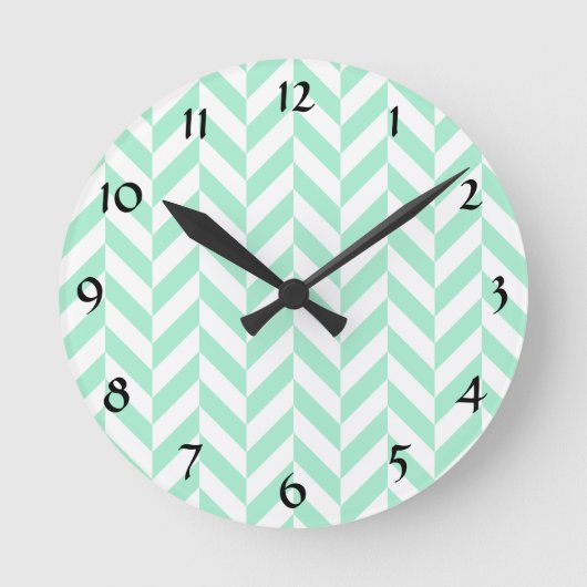 Horloge Ronde Chevron vert light (Recto)