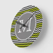 Horloge Ronde Chevron Zigzag (Angle)