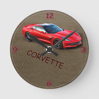 HORLOGE RONDE CHEVY CORVETTE