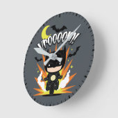 Horloge Ronde Chibi Batman Batcycle (Angle)