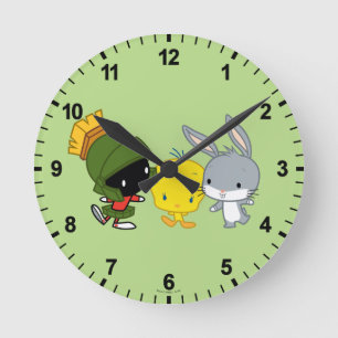 Horloge Ronde Chibi MARVIN THE MARTIAN™, TWEETY™ & BUGS BUNNY™
