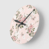 Horloge Ronde Chic chic, français chic, vintage, floral, rustiqu (Angle)
