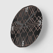 Horloge Ronde Chic et élégant Faux Rose Triangles géométriques o (Angle)