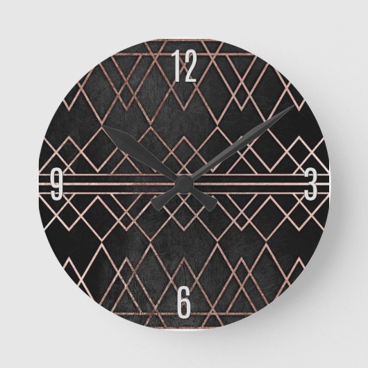 Horloge Ronde Chic et élégant Faux Rose Triangles géométriques o (Recto)