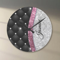 Chic girly faux parties scintillant argent noir ro