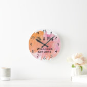 Horloge Ronde Chic minable d'aquarelle florale en pastel moderne (Maison)