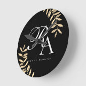 Horloge Ronde Chic Monogramme noir (Angle)