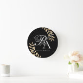 Horloge Ronde Chic Monogramme noir (Maison)