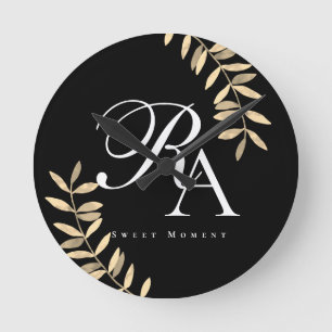 Horloge Ronde Chic Monogramme noir