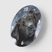 Horloge Ronde Chien 100 noir Labrador (Angle)