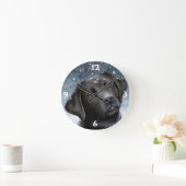 Horloge Ronde Chien 100 noir Labrador (Maison)