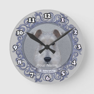 Horloge Ronde Chien Airedale