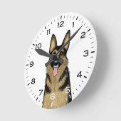 Horloge Ronde Chien berger allemand (Angle)