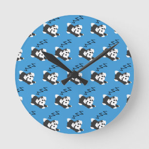 Horloge Ronde Chien bichon havanais endormi Amateur d'animaux ZZ