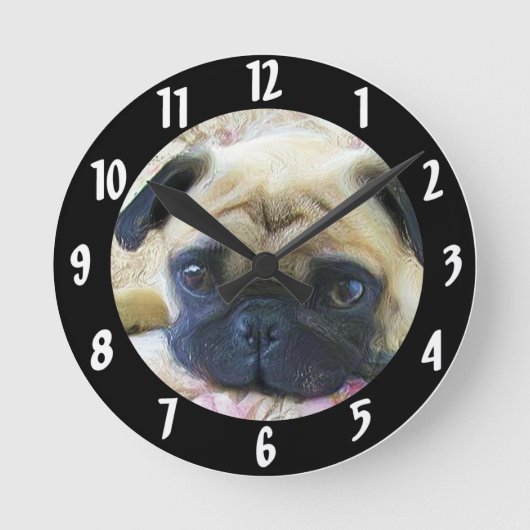 Horloge Ronde chien carlin (Recto)