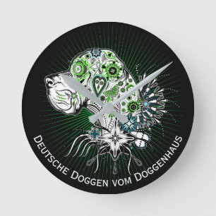 Horloge Ronde Chien cool avec inscription individuelle