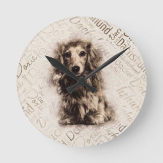 Horloge Ronde Chien Dachshund