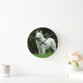 Horloge Ronde Chien de Berger Blanc Suisse (Maison)