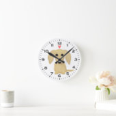 Horloge Ronde Chien de Longhaired Cream with Heart Cute Dog (Maison)