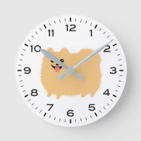 Chien de Poméranie mignon avec heures et minutes