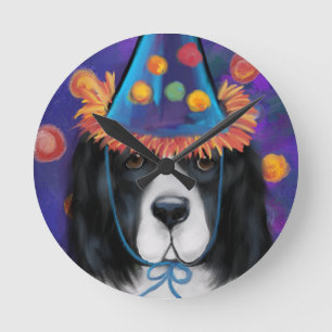 Horloge Ronde Chien de Terre-Neuve