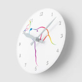 Horloge Ronde Chien et papillon (Angle)