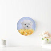 Horloge Ronde Chien maltais (Maison)