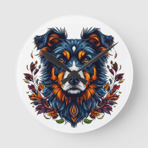 Horloge Ronde Chien Mignon