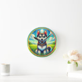 Horloge Ronde Chien mignon avec une expression joyeuse (Maison)