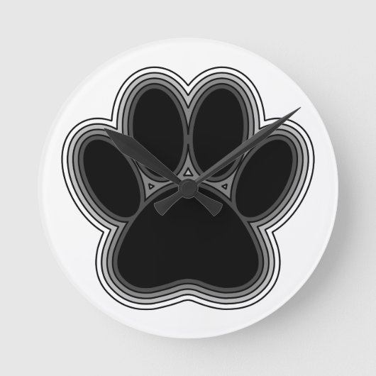 Horloge Ronde Chien Paw Avec Plan (Recto)