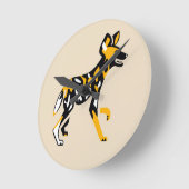 Horloge Ronde Chien peint - 24h/24 (Angle)
