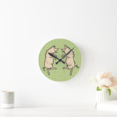 Horloge Ronde Chiens de danse antiques : Jig de pige Vintage fan (Maison)