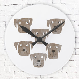 Horloge Ronde Chiens de récupération du Labrador au chocolat m