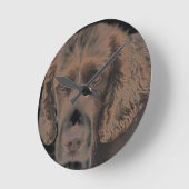 Horloge Ronde Chiens de Springer anglais (Angle)