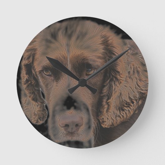 Horloge Ronde Chiens de Springer anglais (Recto)
