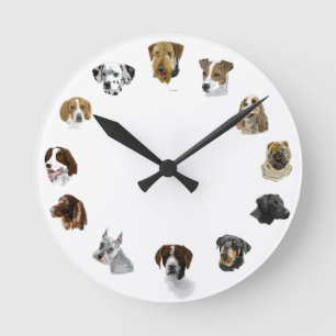Horloge Ronde Chiens d'utilité tirés par la main