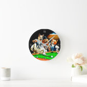 Horloge Ronde Chiens Jouer à la piscine (Maison)