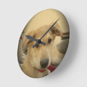 Horloge Ronde Chiens mignons et Chiens de marionnettes Mans deux (Angle)