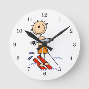 Horloge Ronde Chiffre de ski nautique